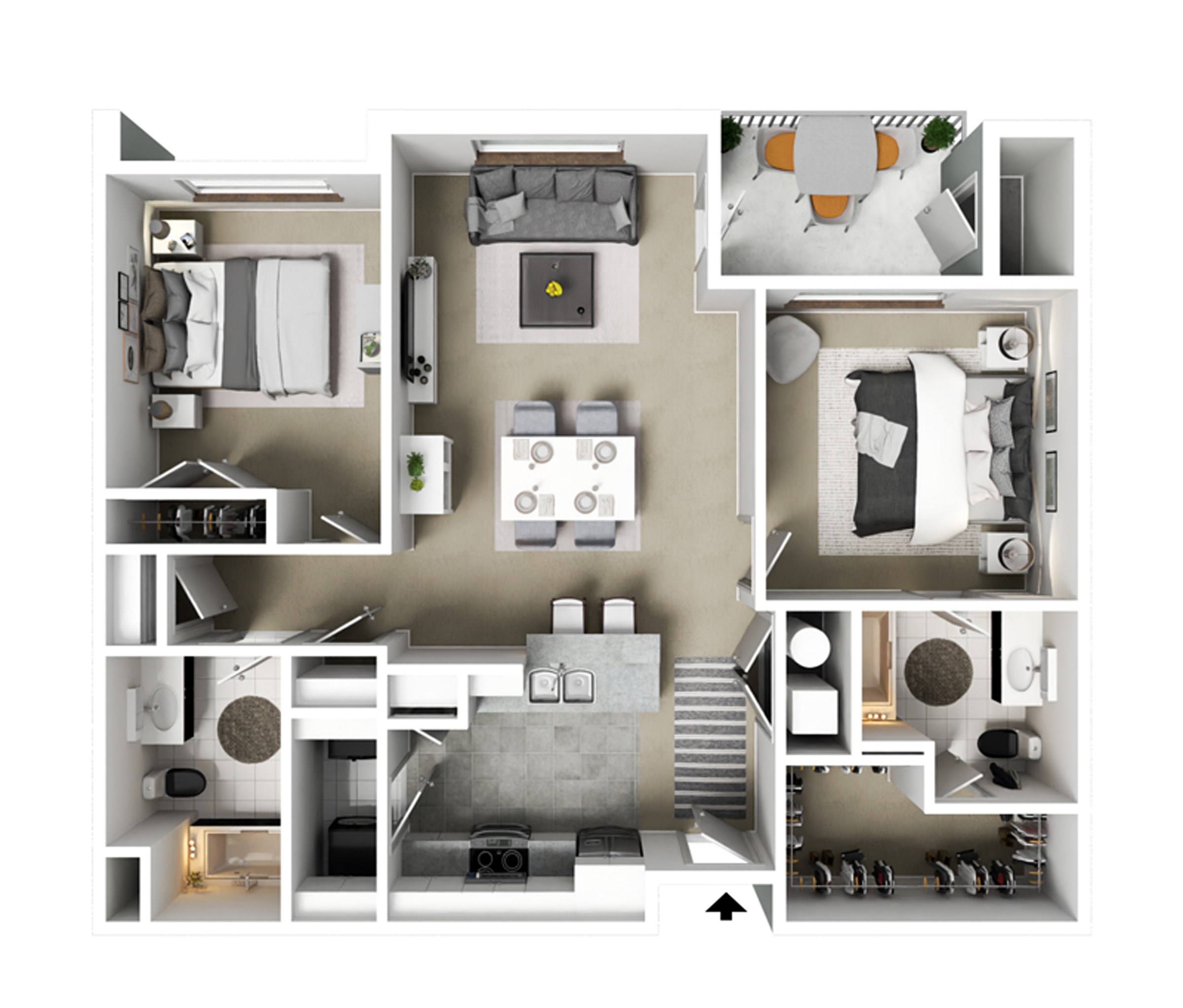 2 Bedroom Floor Plan